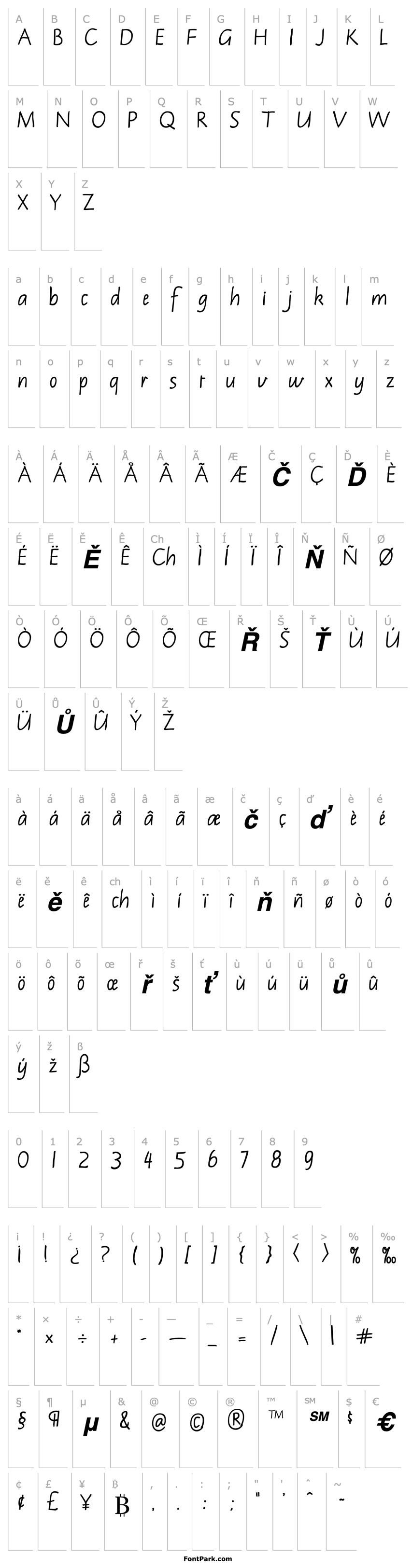 Přehled NotehandLefty Bold Italic