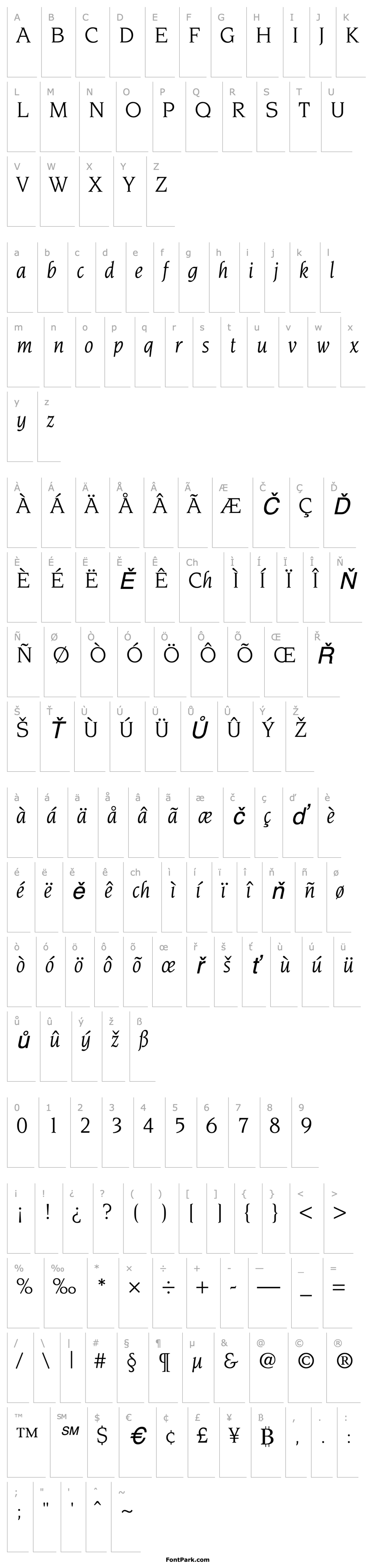 Přehled Novarese BookItalic