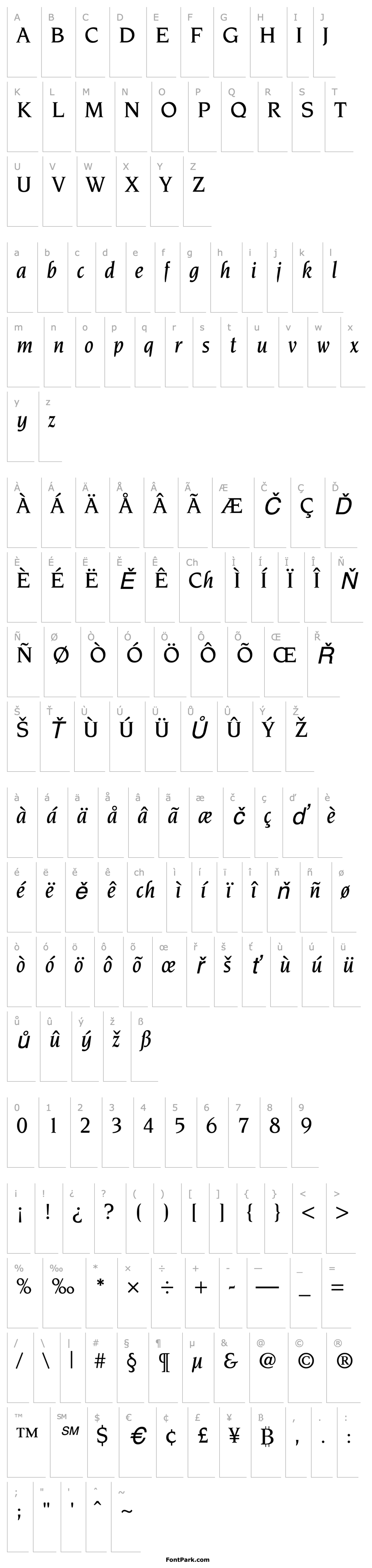 Přehled Novarese MediumItalic