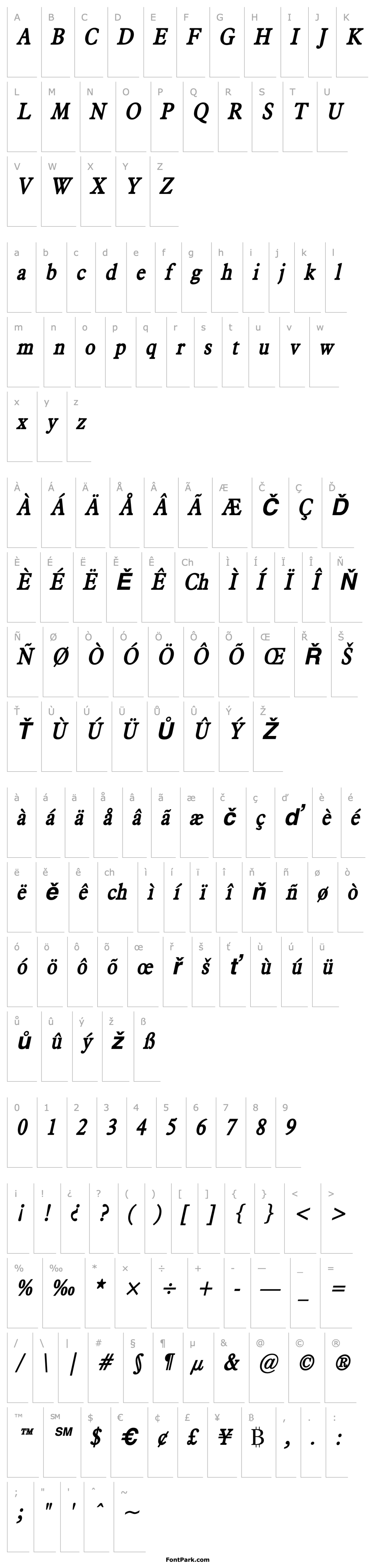 Overview Nadine Condensed BoldItalic