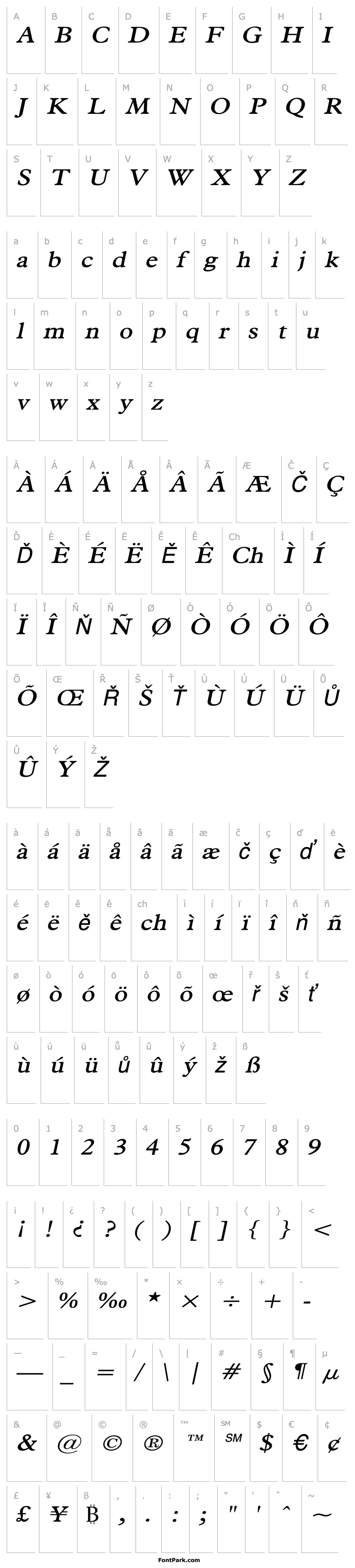 Přehled Nadine Wide Italic