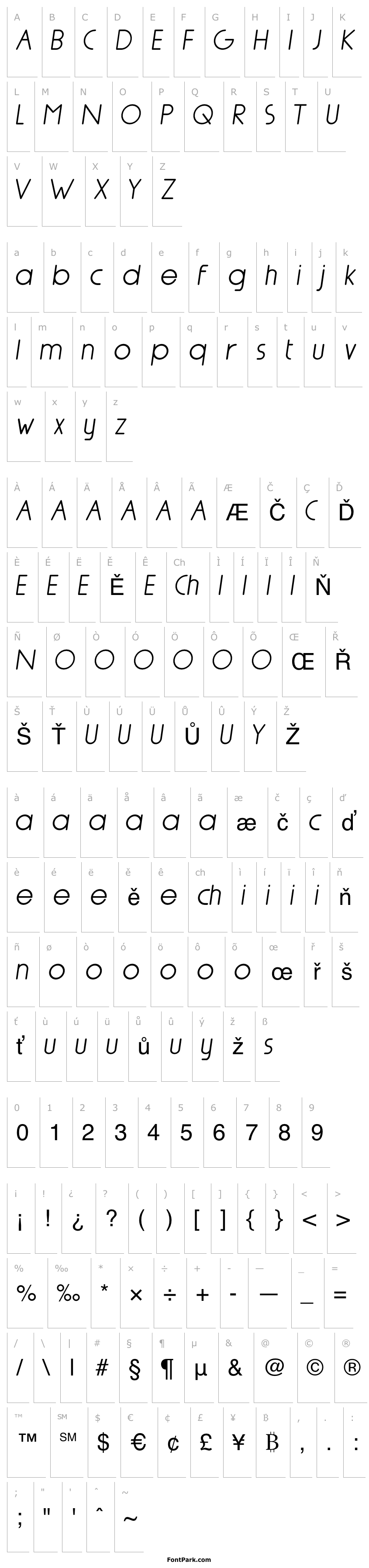 Přehled Nairi Amber Demo Sanserif Italic