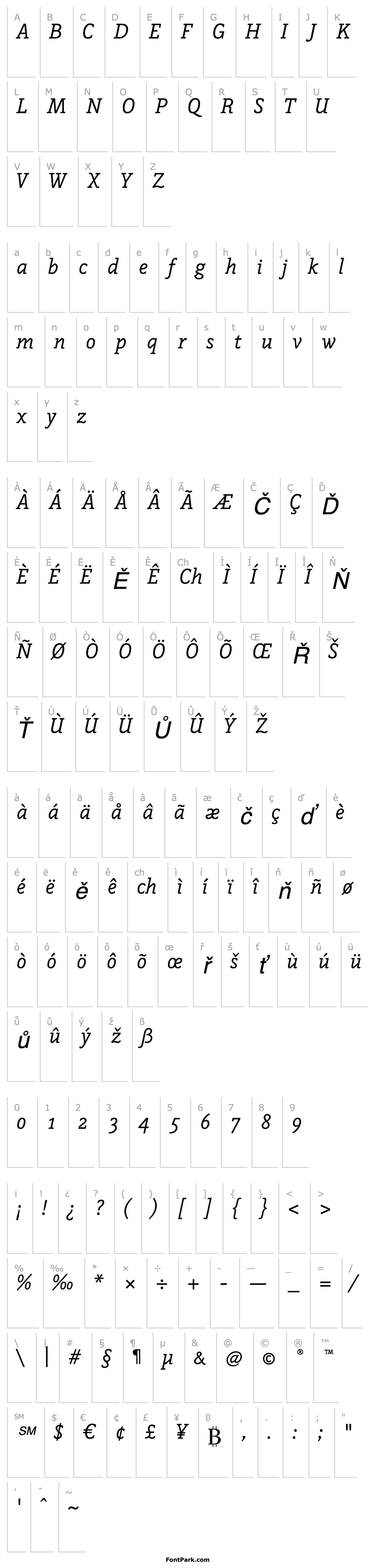 Přehled NapoleoneSlabITCStd-Italic