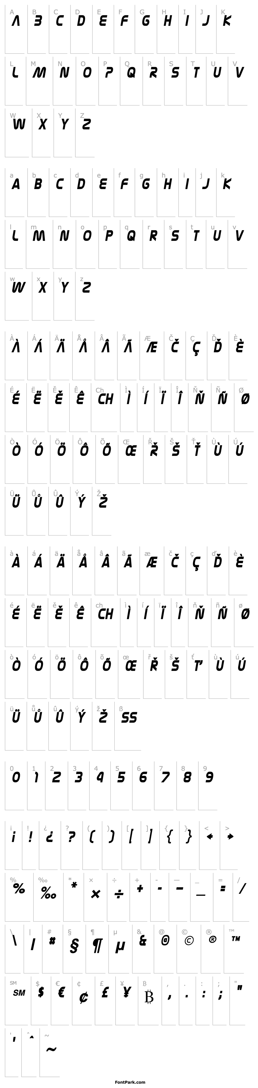 Overview Nasalization Condensed Bold Italic