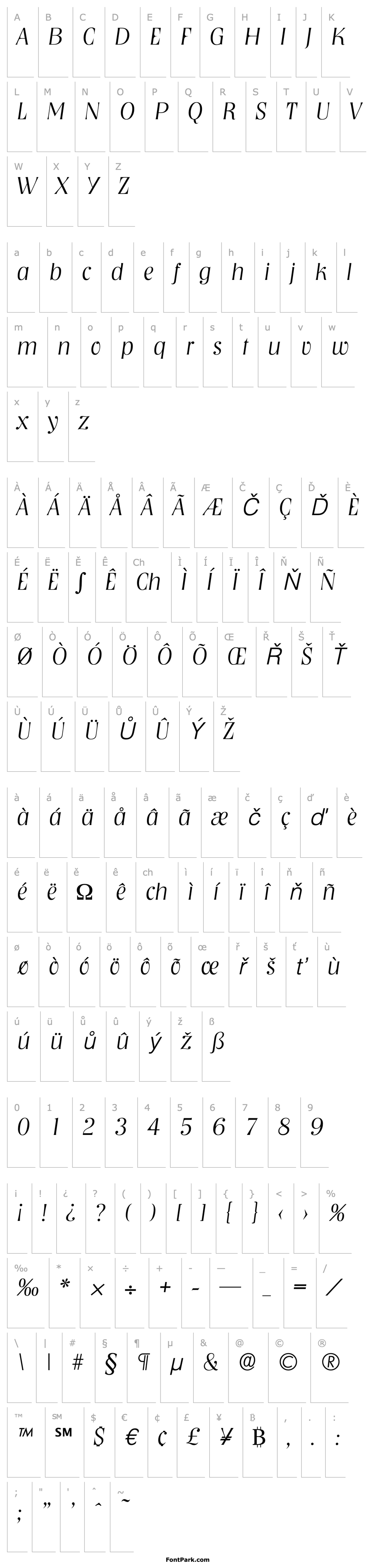 Overview Nashville-Serial-ExtraLight-RegularItalic