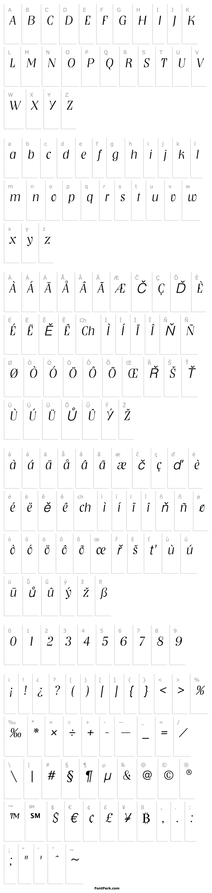 Overview NashvilleEF-ExtraLightItalic