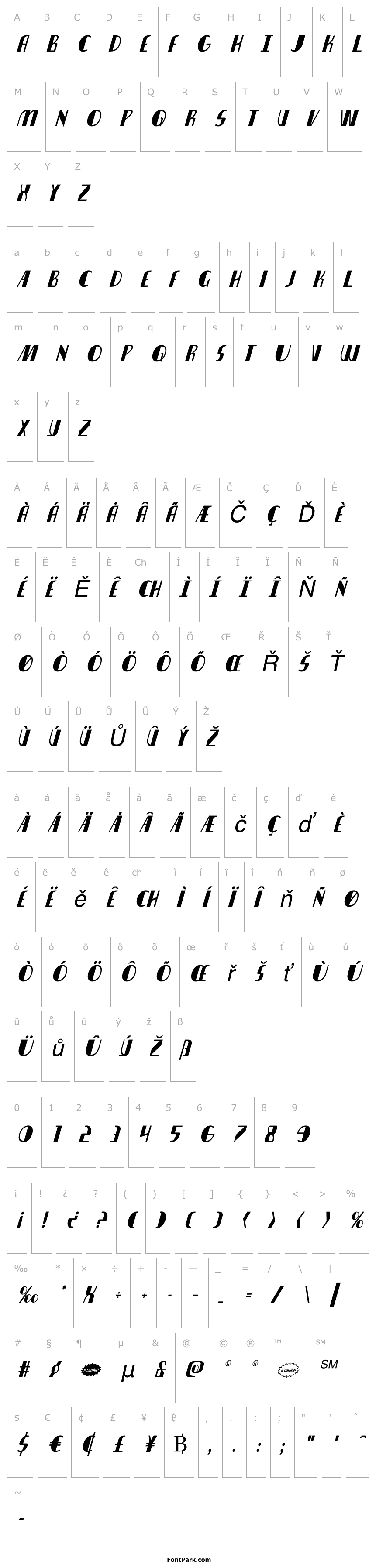 Přehled Nathan Brazil Condensed Italic