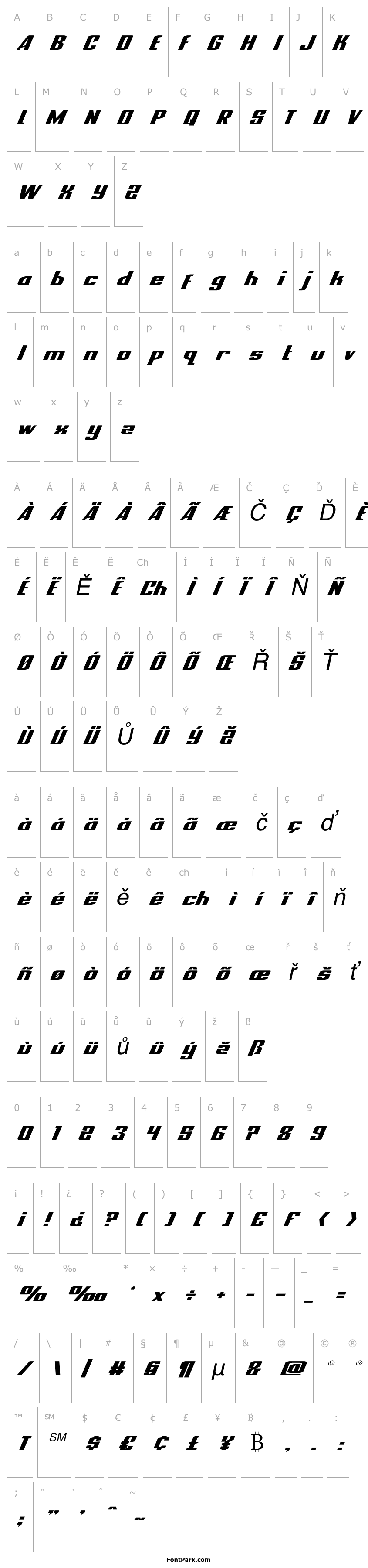 Overview National Express Expanded Italic
