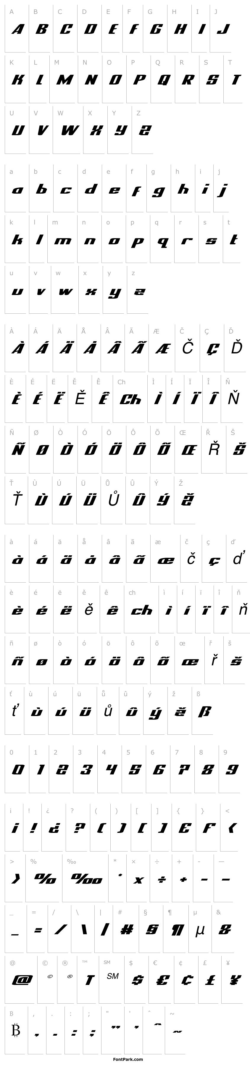 Overview National Express Xtra Expanded Italic