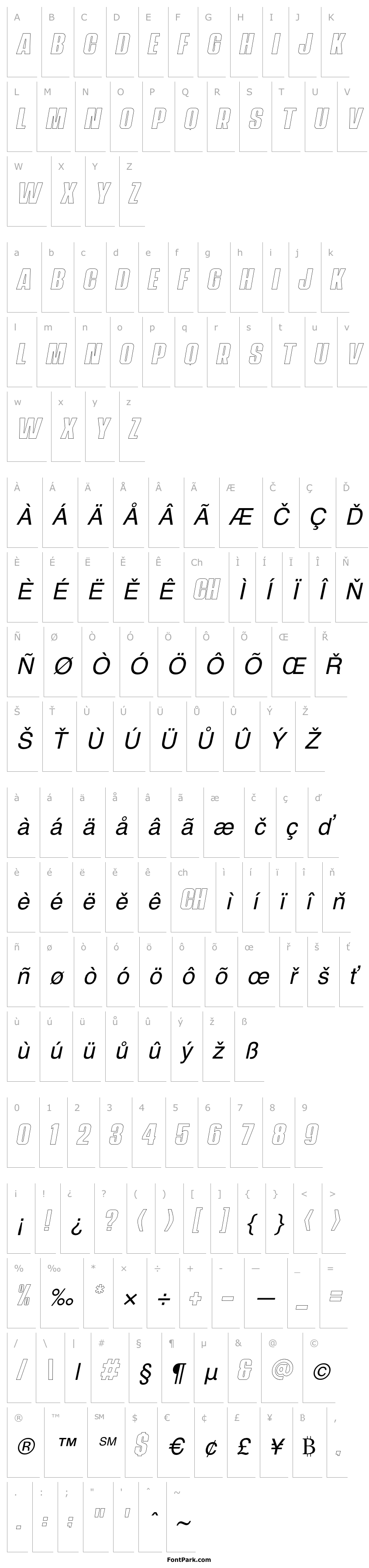 Přehled NavadaOutlineItalicDemo-OutlineItalic