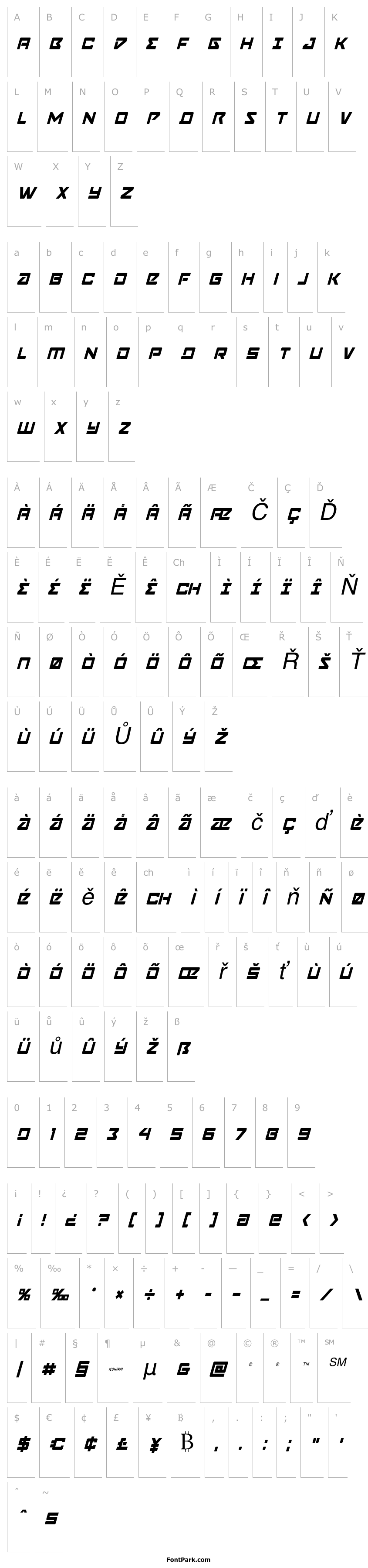 Přehled Navy Cadet Condensed Italic