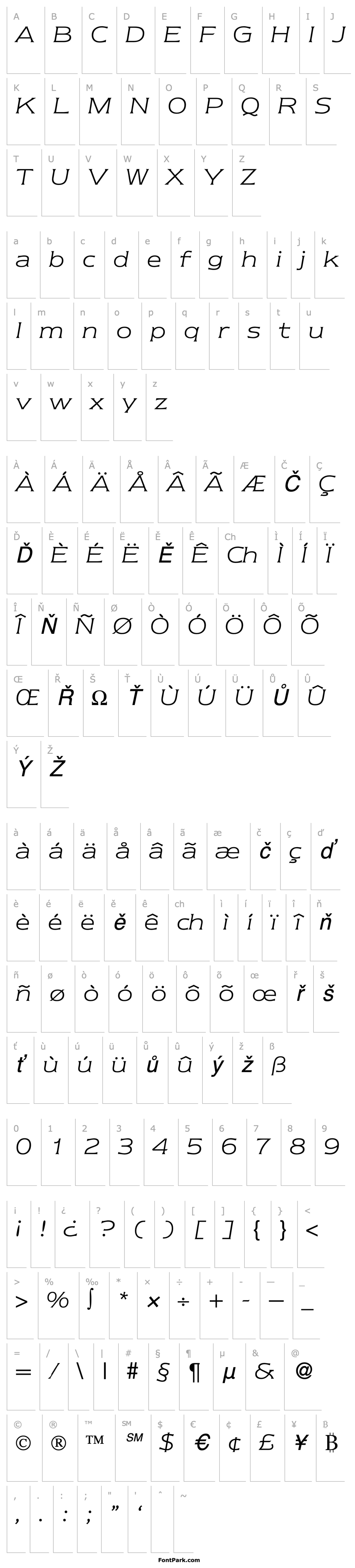 Přehled NebraskaLight-RegularItalic