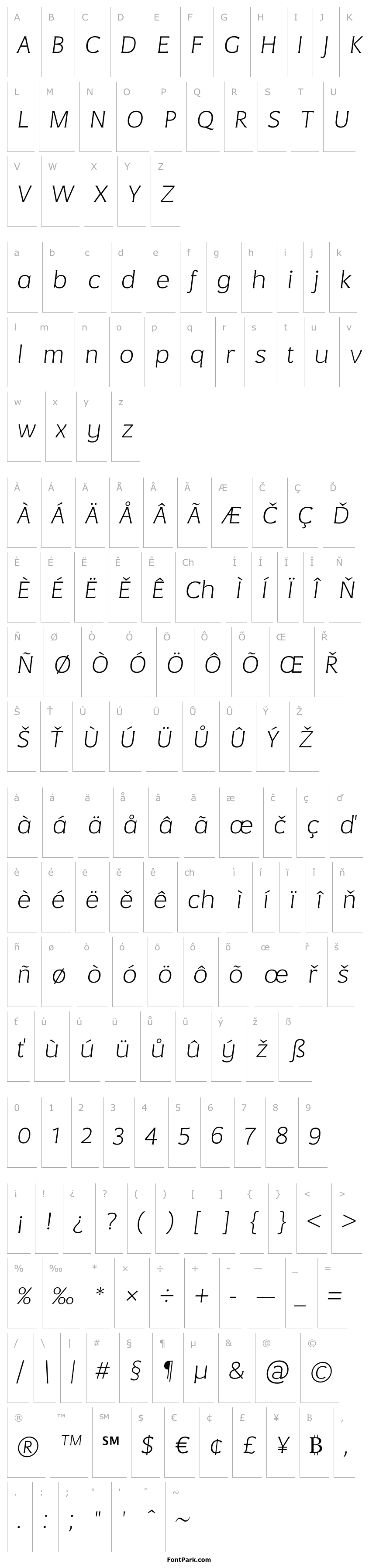 Overview NegaraSerif-HairlineItalic