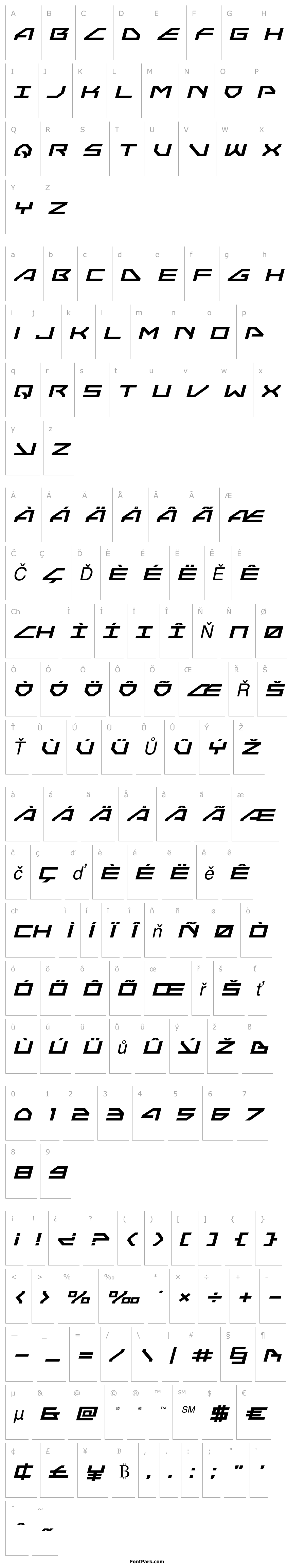 Přehled Neo-Navy Expanded Italic
