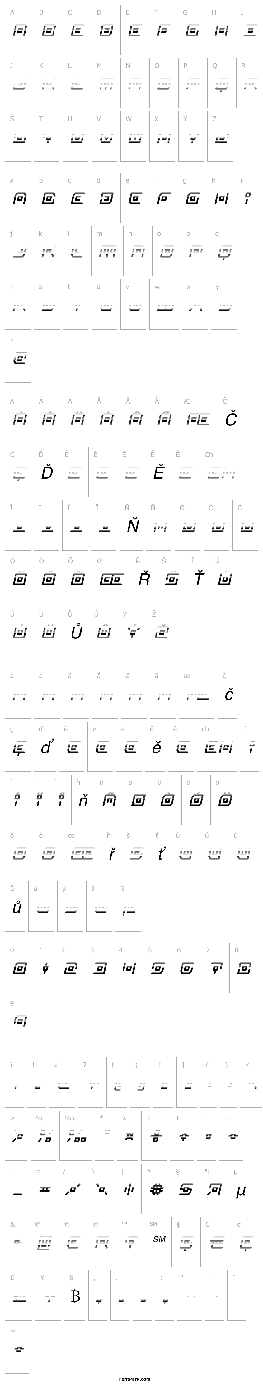 Overview Neon Circuit Gradient Italic