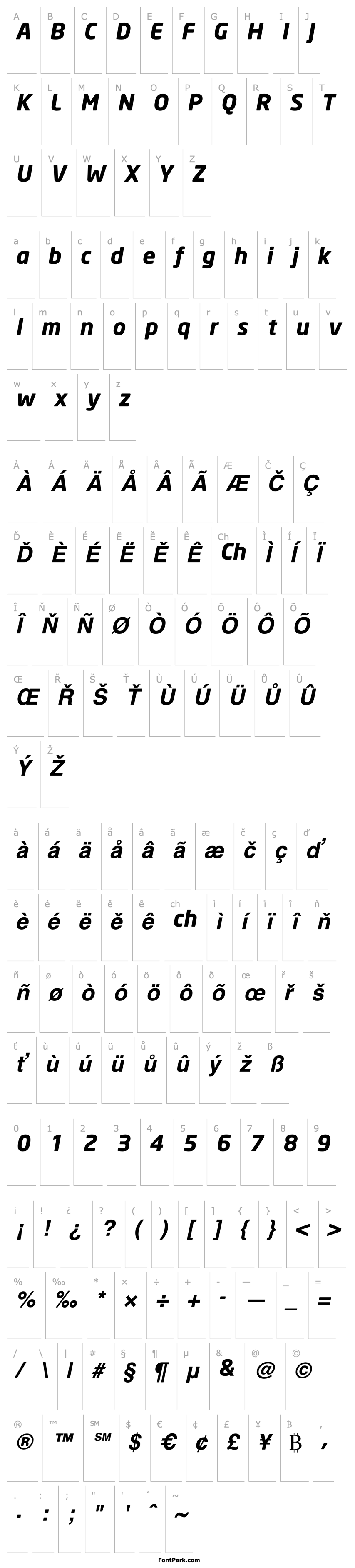 Overview NeoSans Bold Italic