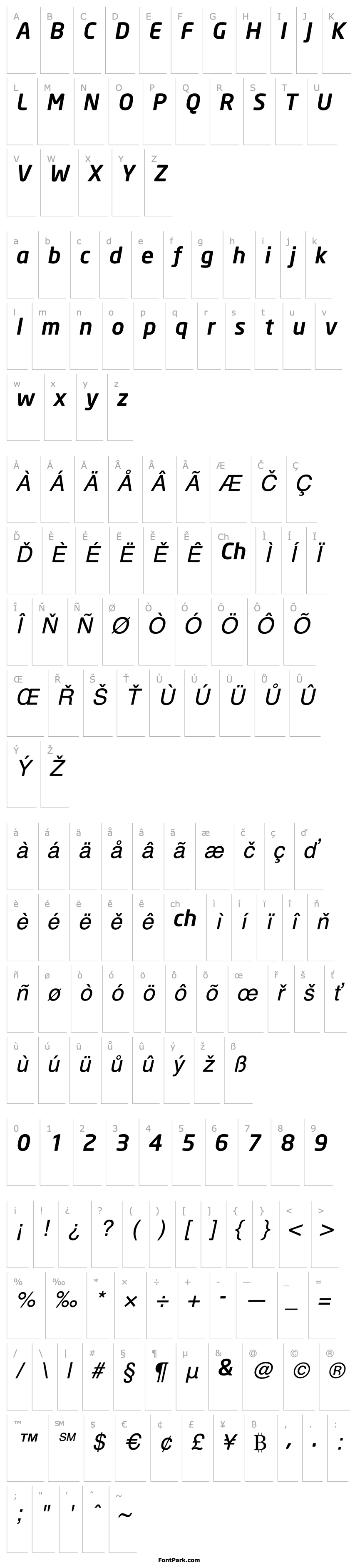 Overview NeoSans Medium Italic