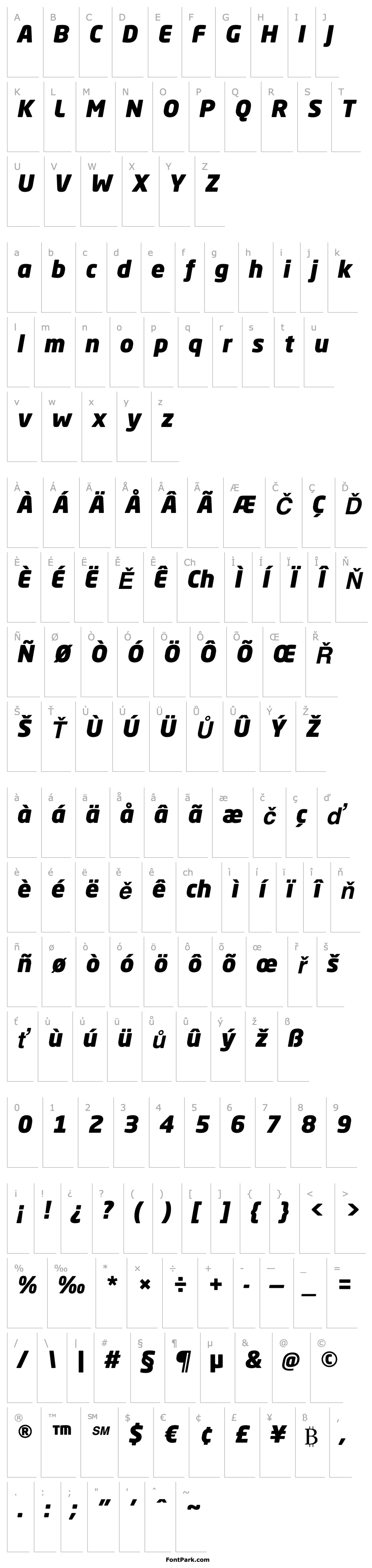 Přehled NeoSansStd-BlackItalic