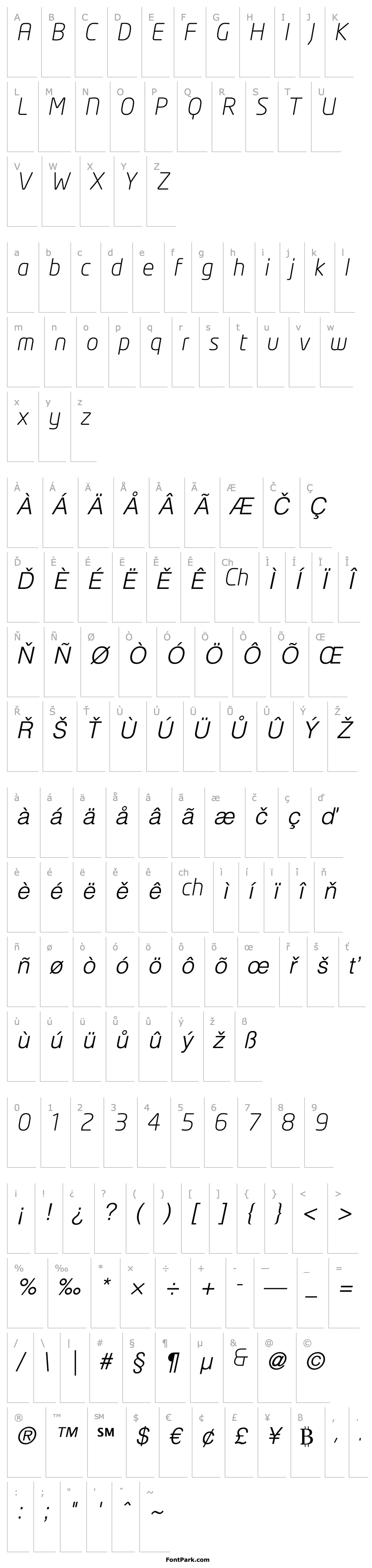 Overview NeoTech Light Italic