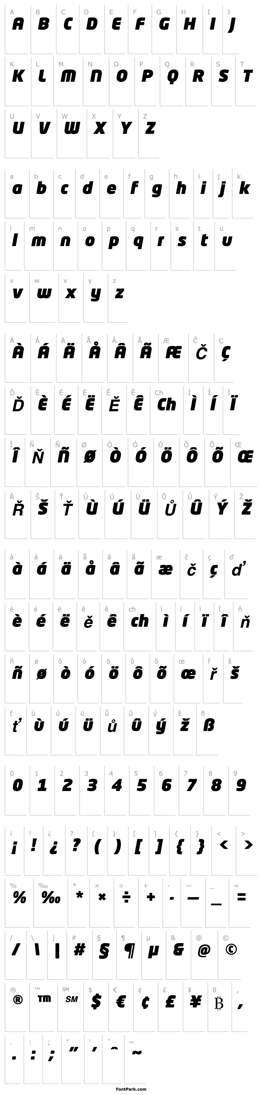 Přehled NeoTechStd-UltraItalic