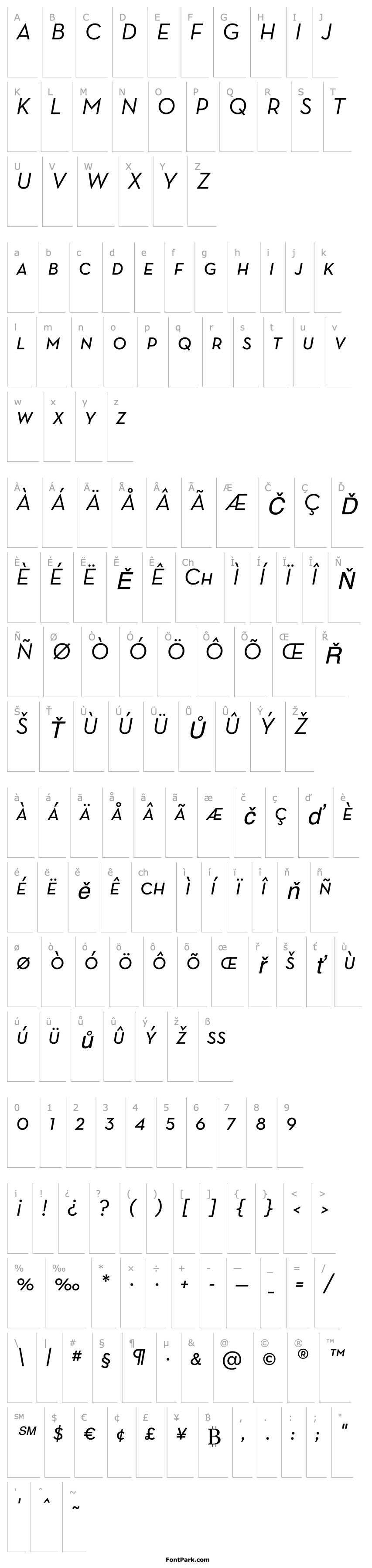 Přehled NeutraText-BookSCItalic