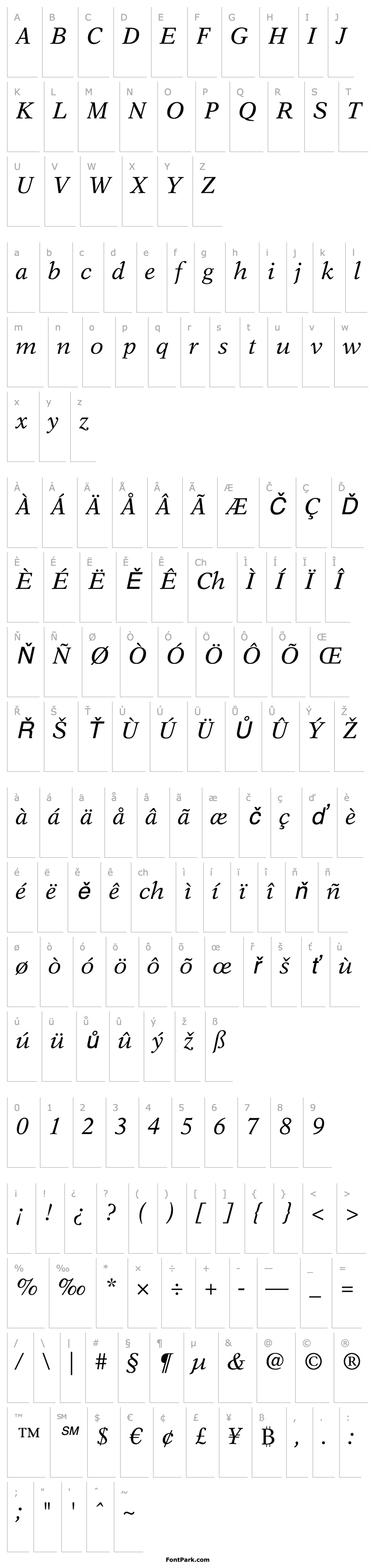 Overview New Aster LT Italic