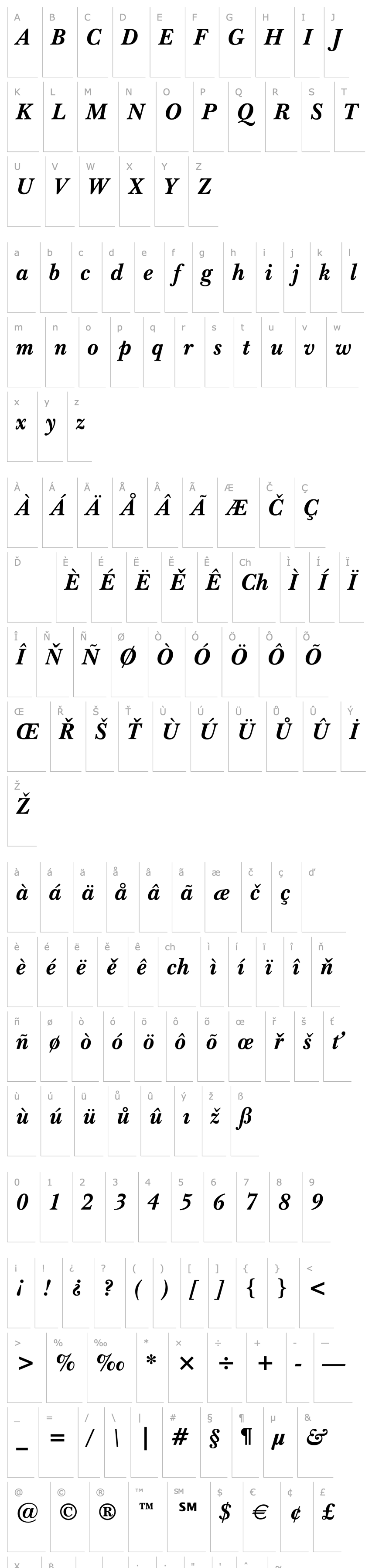 Overview New Baskerville Bold Italic BT