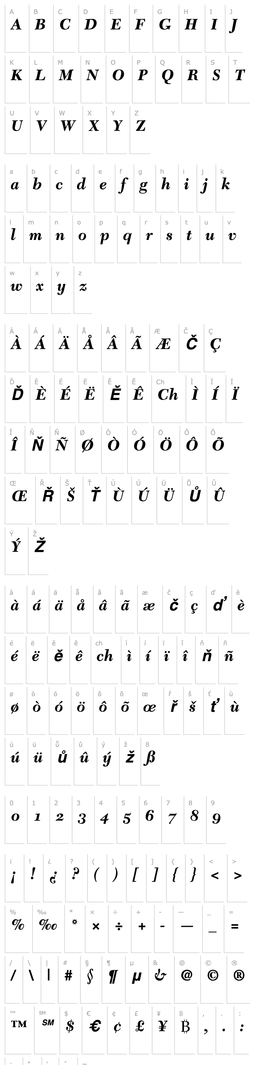 Overview New Caledonia Bold Italic Old Style Figures