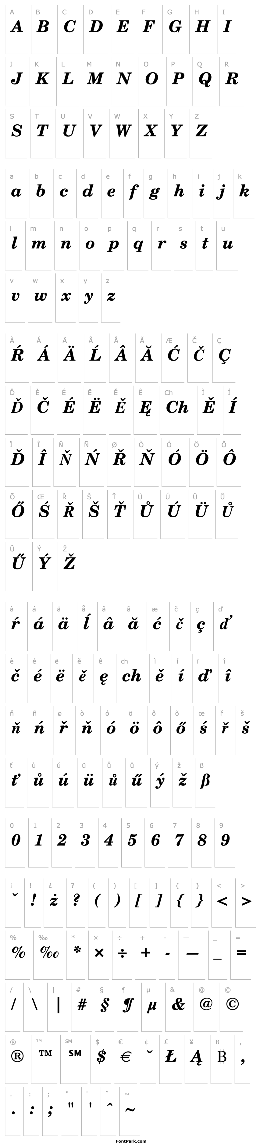 Overview New Century Schoolbook CE Bold Italic