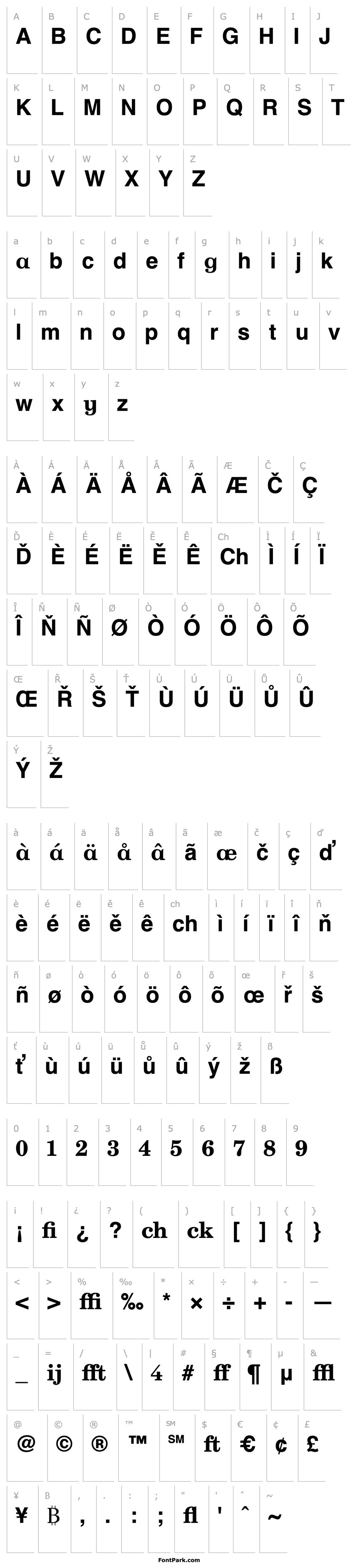 Overview New Century Schoolbook Profi Bold