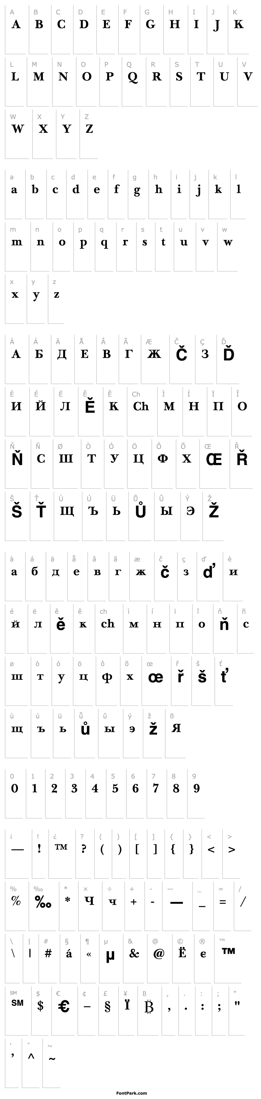 Overview NewBaskerville Cyrillic Bold