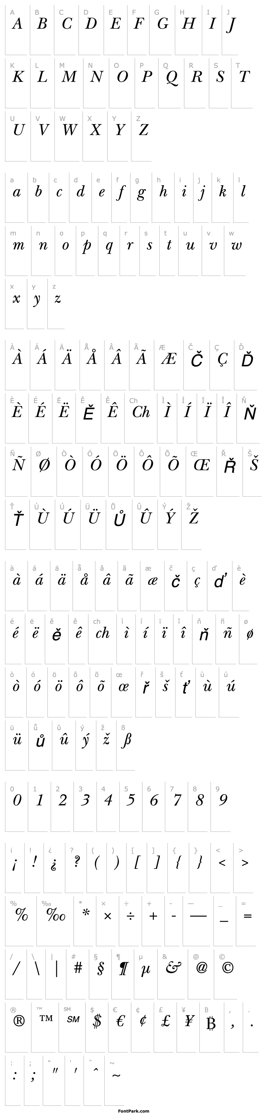 Overview NewBaskervilleStd-Italic