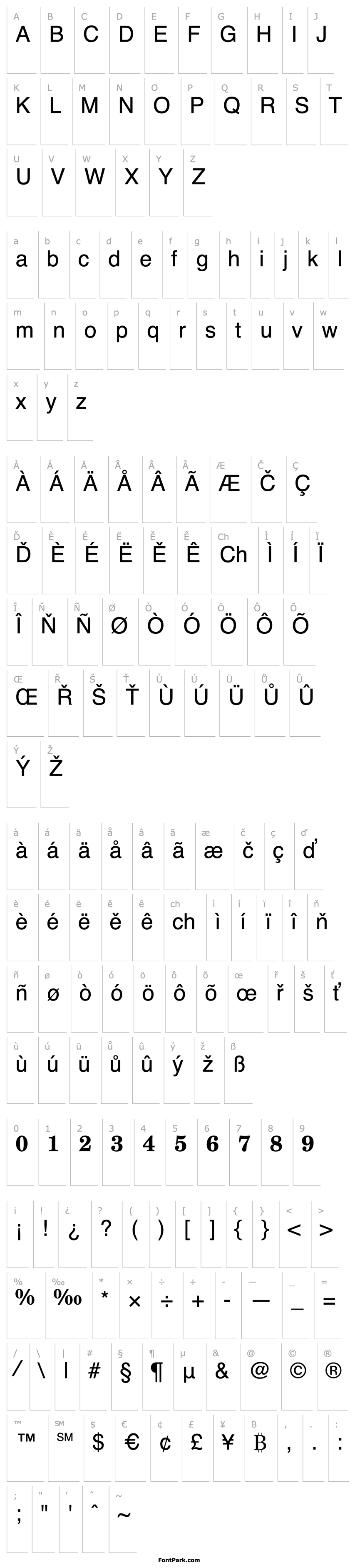 Přehled NewCenturySchlbkLTStd-FraBd