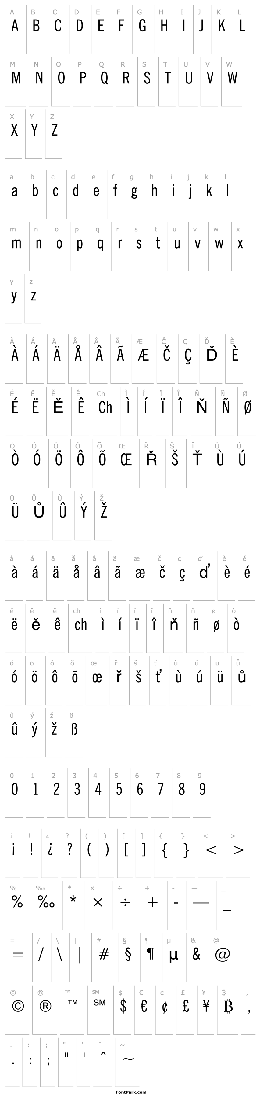 Overview News Gothic Condensed BT