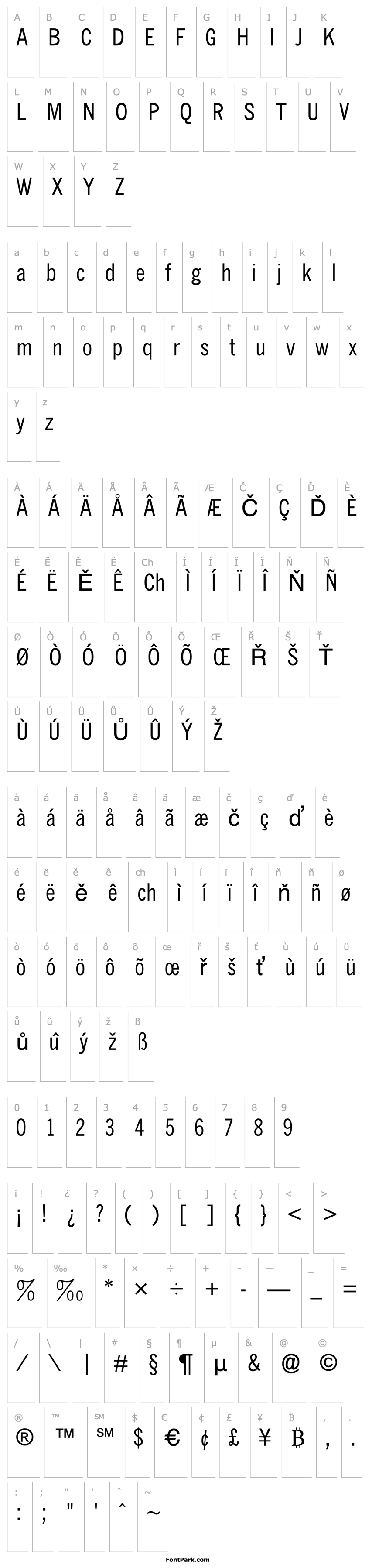 Overview News Gothic Condensed