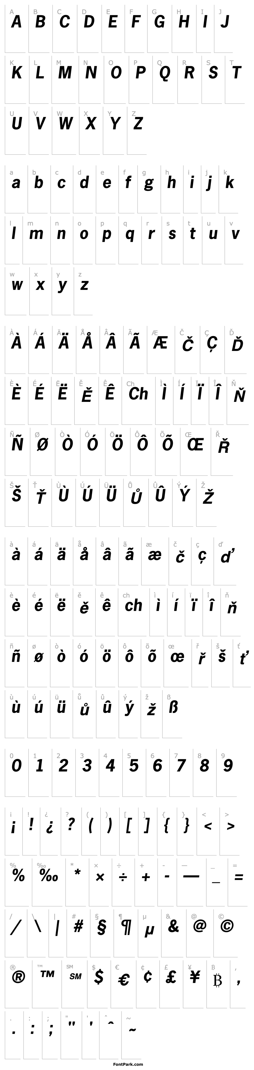 Overview NewsGothic-Bold Oblique