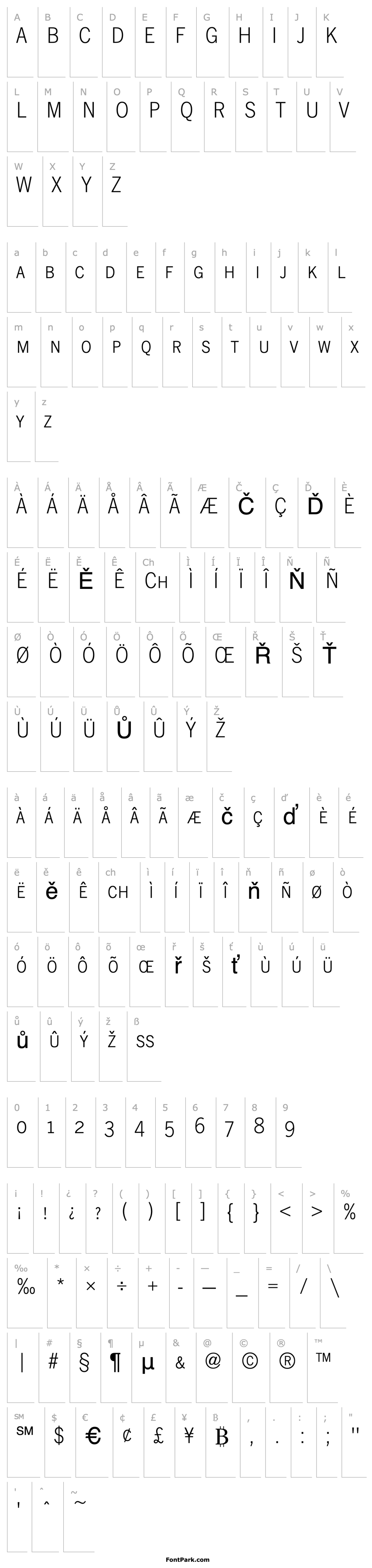 Overview NewsGothicSmcL Regular