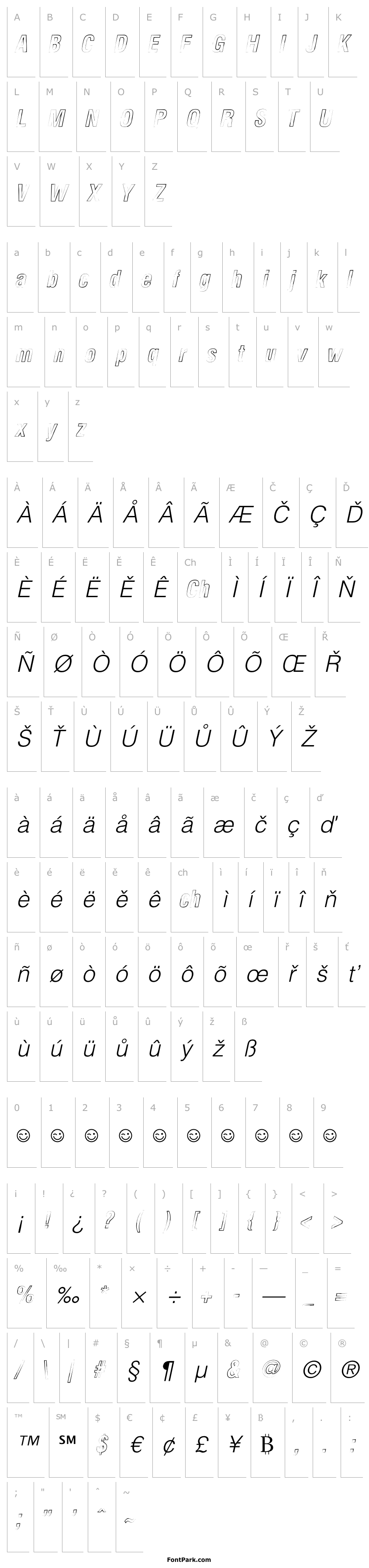 Přehled Newside FP Outline Italic