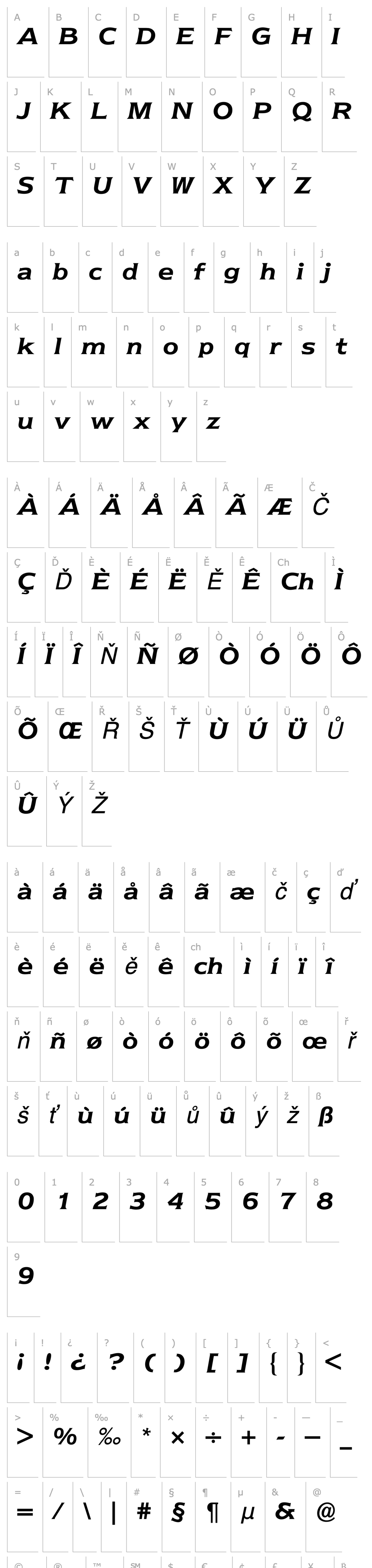 Přehled NewtextBQ-DemiItalic