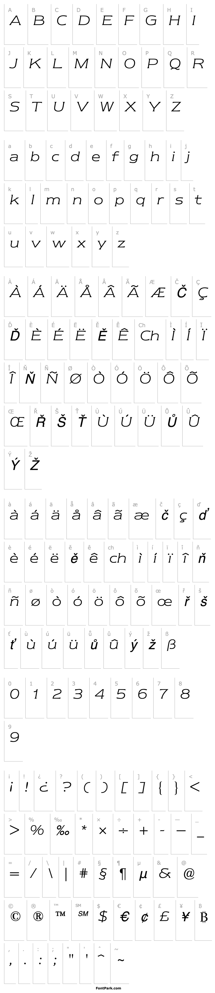 Přehled NewtextBQ-LightItalic