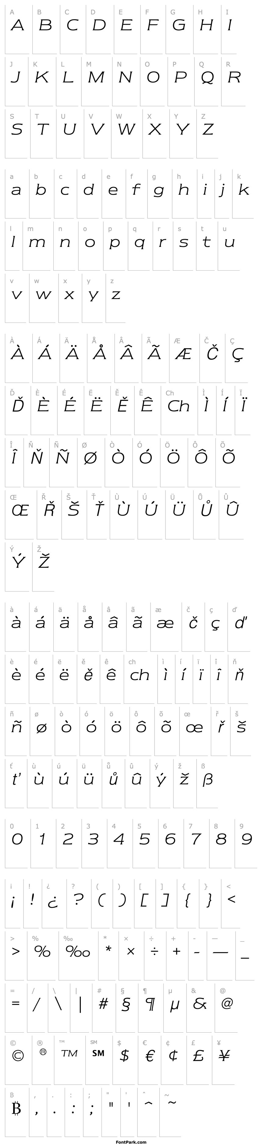 Overview NewtextEF-LightItalic