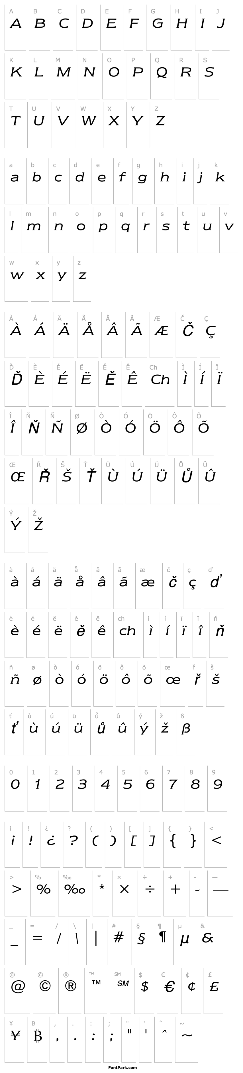 Přehled NewtextITCbyBT-BookItalic