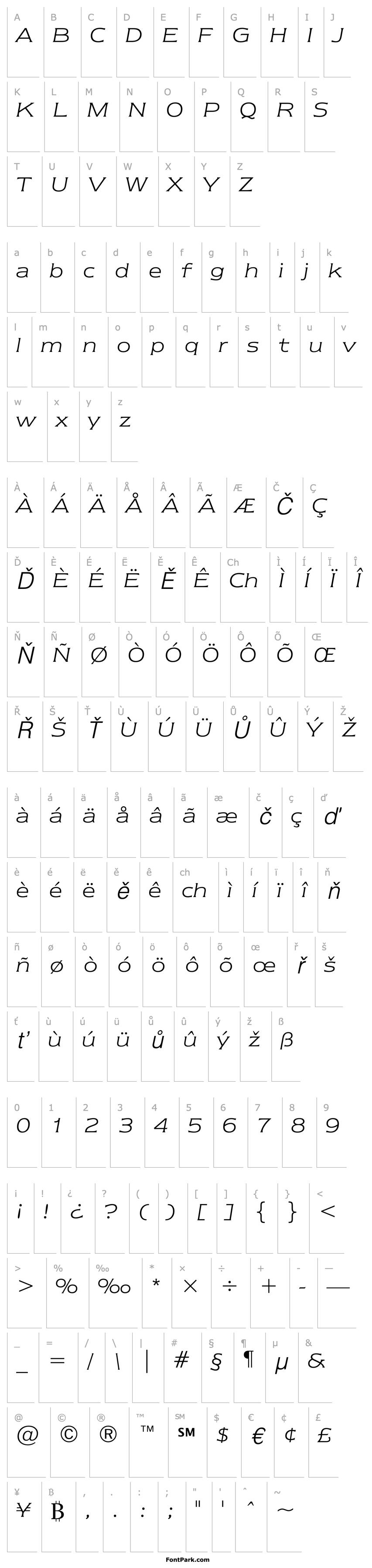 Přehled NewtextITCbyBT-LightItalic