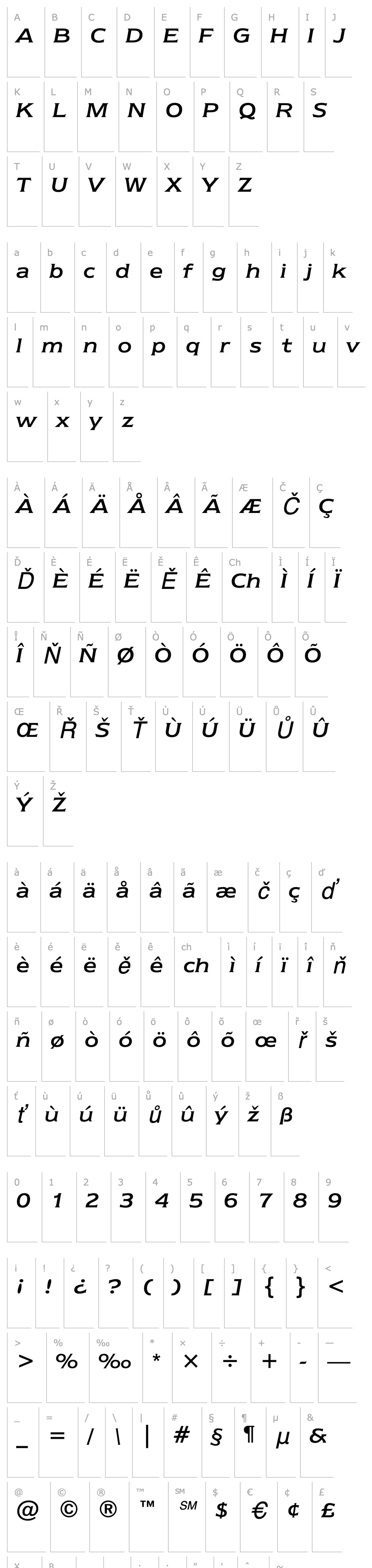 Overview NewtextITCbyBT-RegularItalic