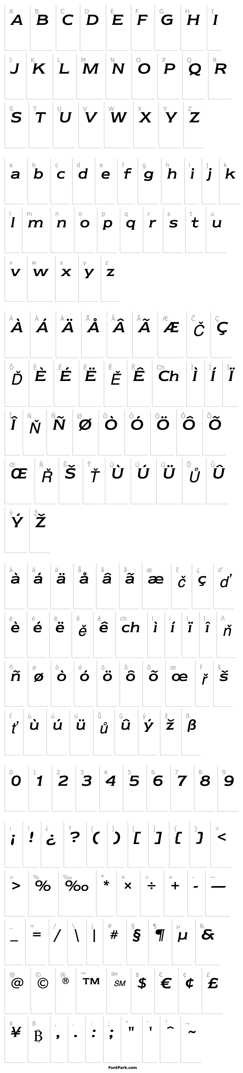 Přehled NewtextITCStd-Italic