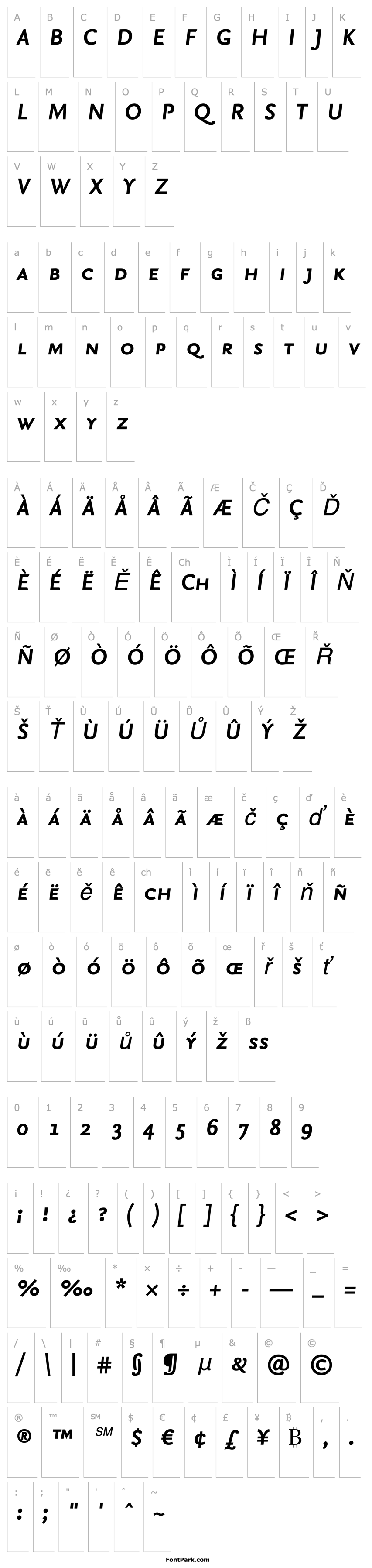 Přehled NexusSans-BoldItalicSC