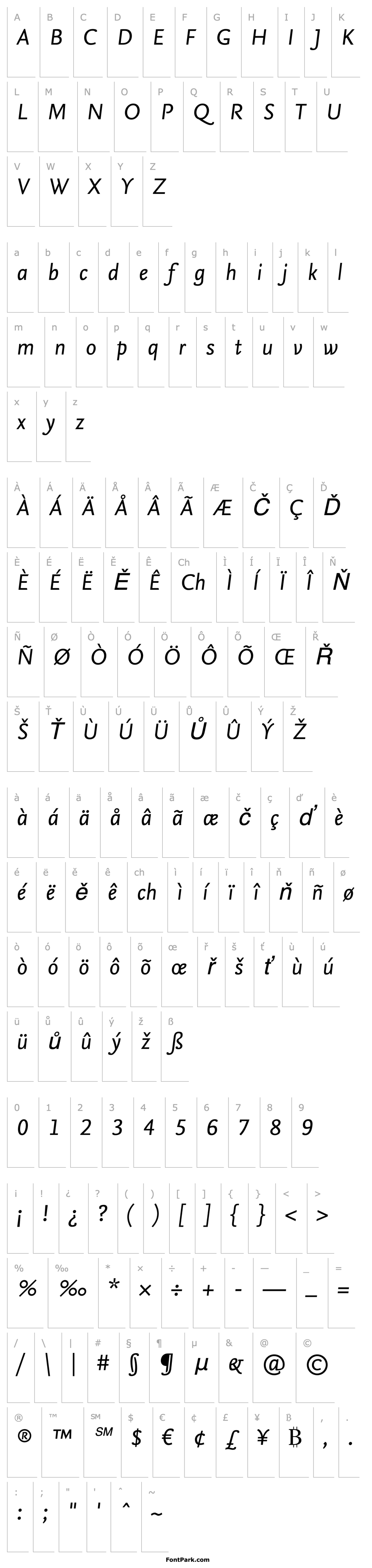 Overview NexusSansTF-Italic