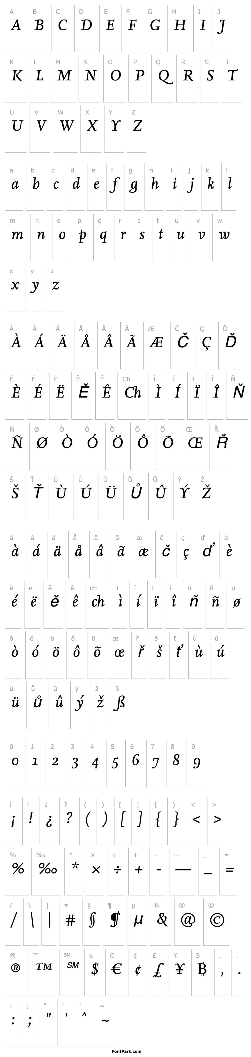 Přehled NexusSerif-Italic