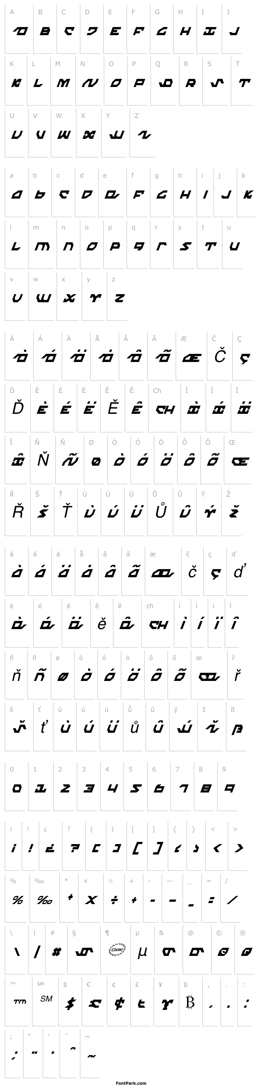 Přehled Nightrunner Extra-Condensed Italic