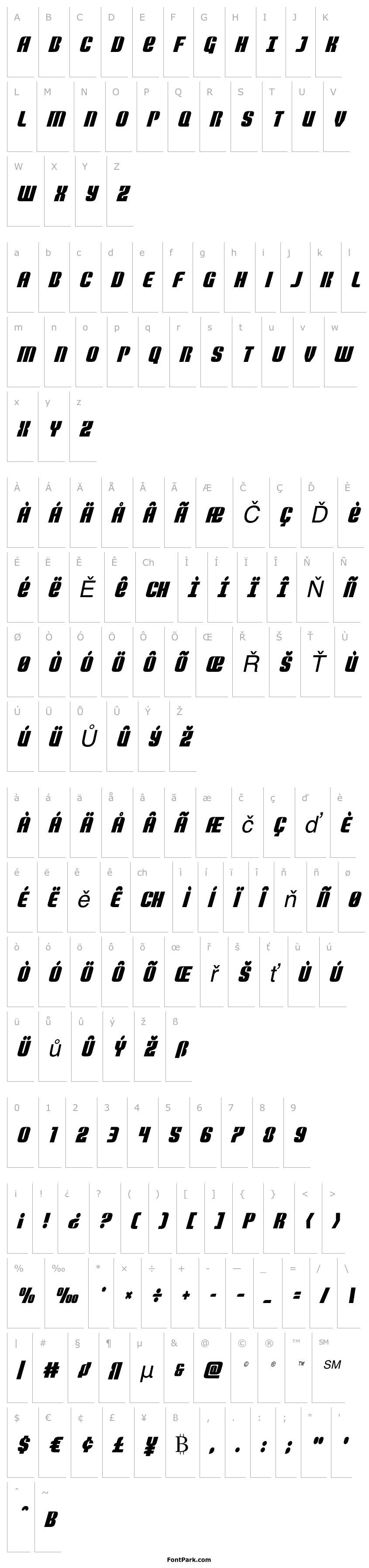 Přehled Nightwraith Condensed Italic